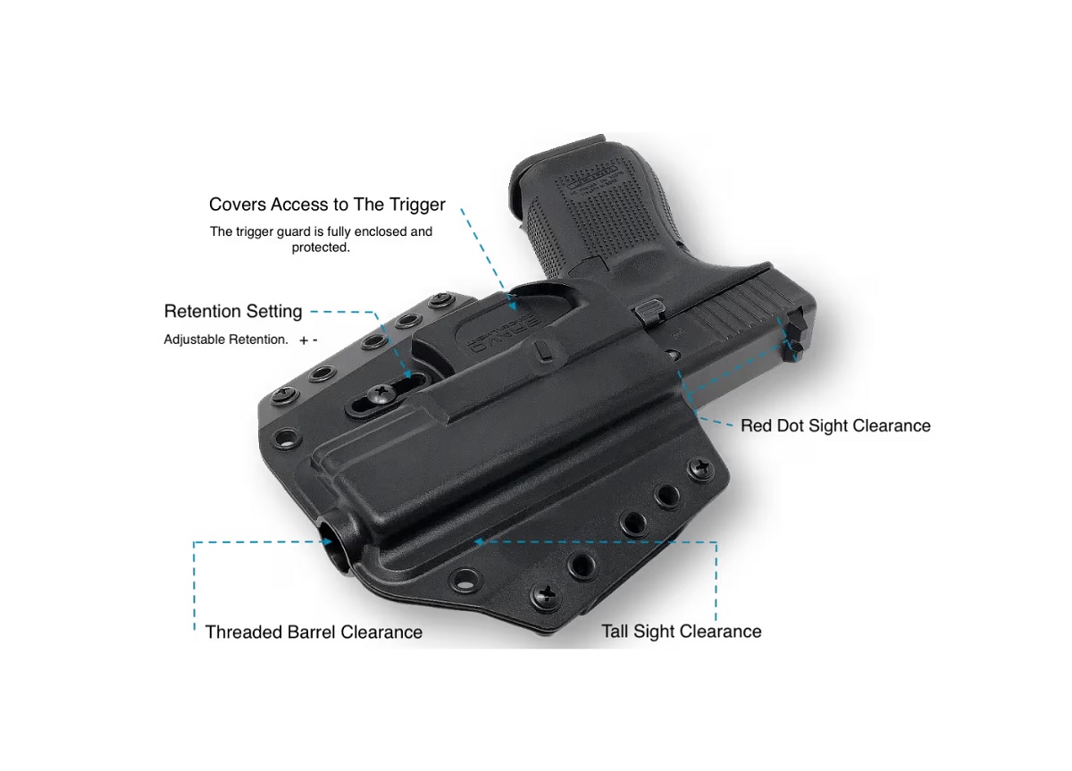 Bravo Concealment BCA 3.0 — леворукая наружняя кобура для Glock 19/19x/23/45 — изображение 3